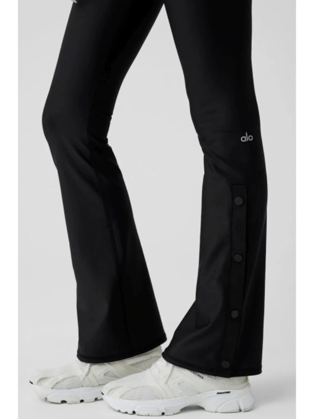 Alo Airlift High-Waist Game Changer Leggings Black Hi-Rise Button Bootcut Flare
